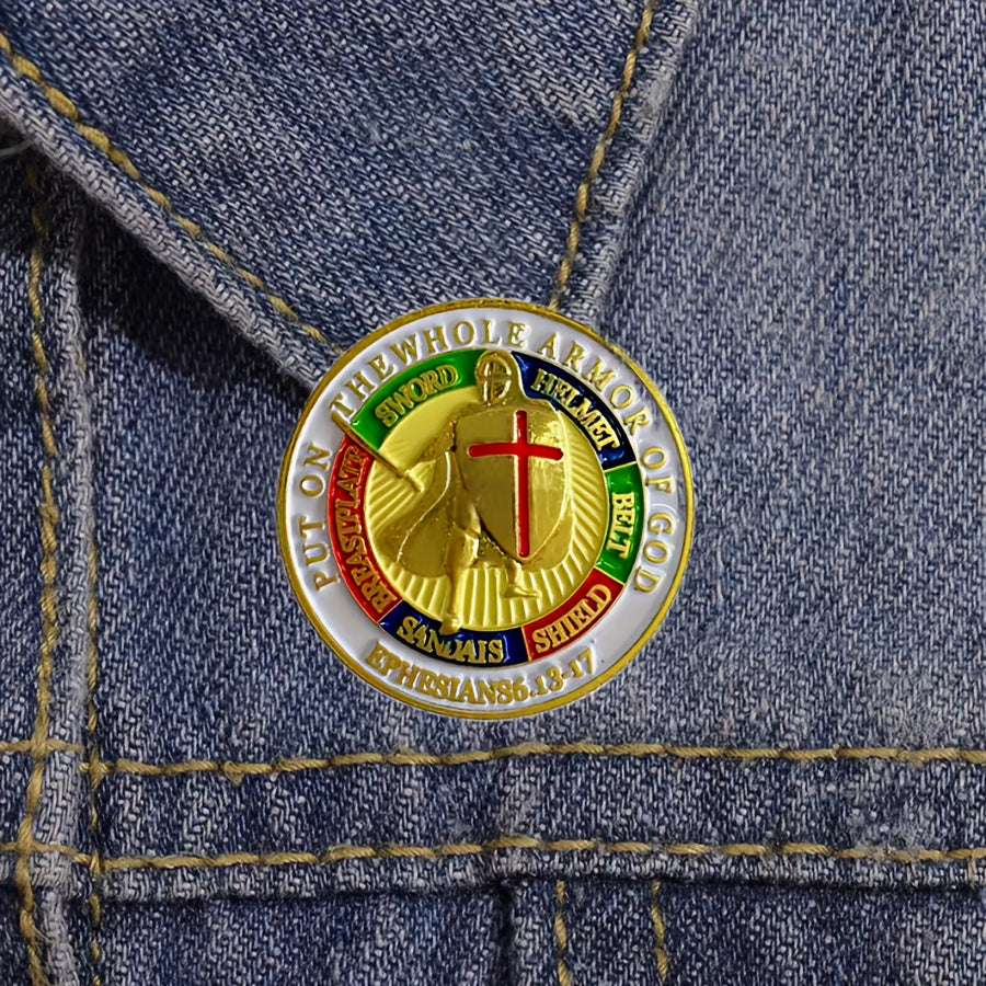 Набор из 10 христианских брошей-значков Вдохновляющая броня Божья Ювелирные изделия из сплава