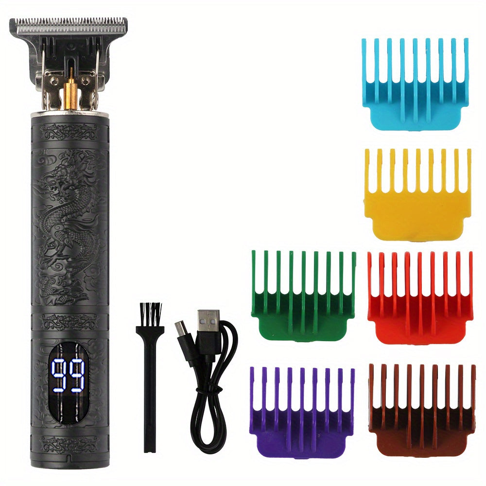 Zaryadlanadigan T-shaklidagi pichoq soch kesgichlari, USB zaryadlash, uyda ishlatiladigan simsiz trimmer.