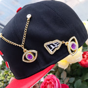 Sparkling Brooch Hat Pin and Chain Set for Women, New Year Gift