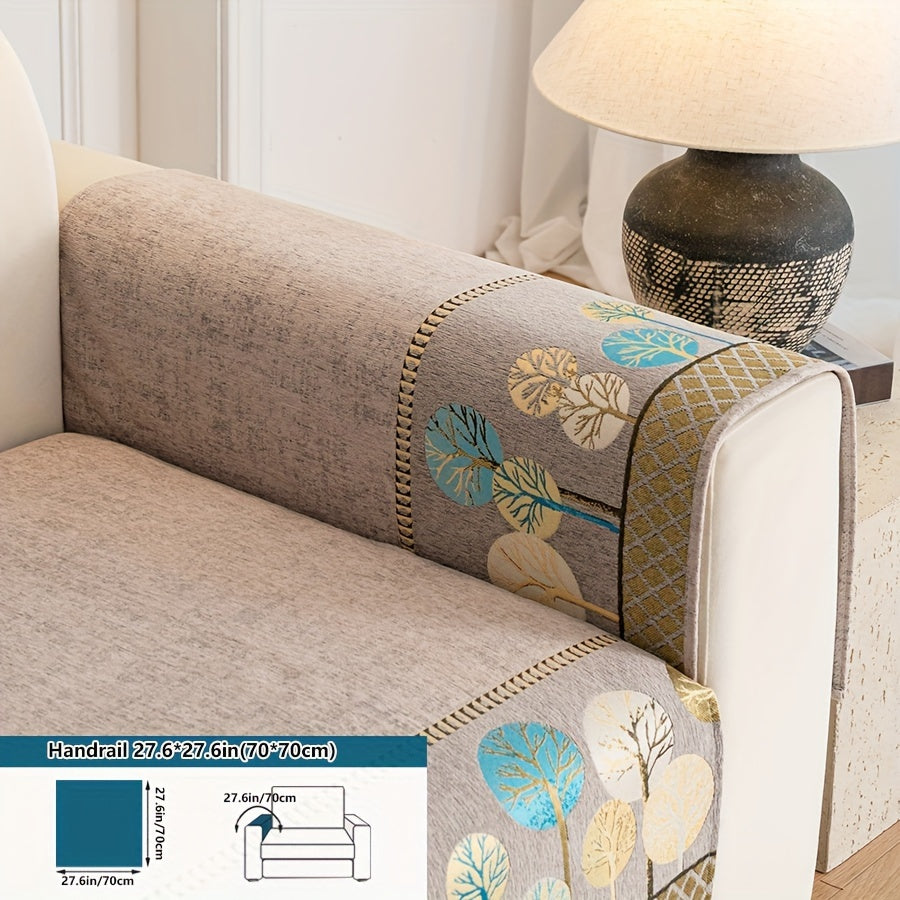 Нескользящая накидка на диван с мотивом дерева для 1-4 местных диванов, безопасна для домашних животных, моется в машине, прочная