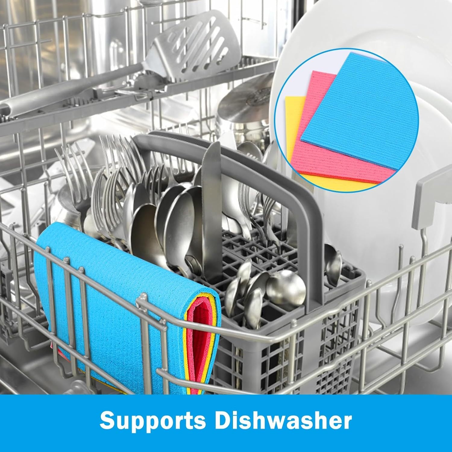 Shvetsiya oshxona salfetkalar to'plami 12 ta, qayta ishlatiladigan, yutuvchi, turli ranglarda