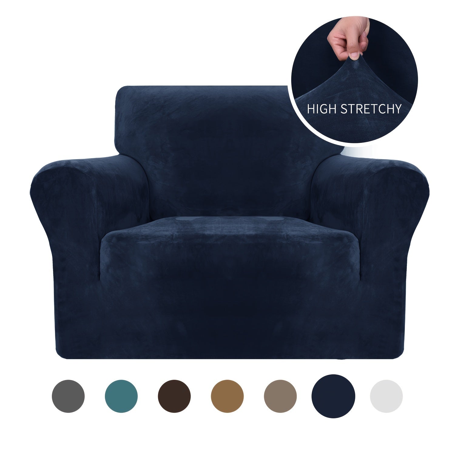 Velvet Sofa Cover Elastic Bottom All Seasons Pet Scratch Protection