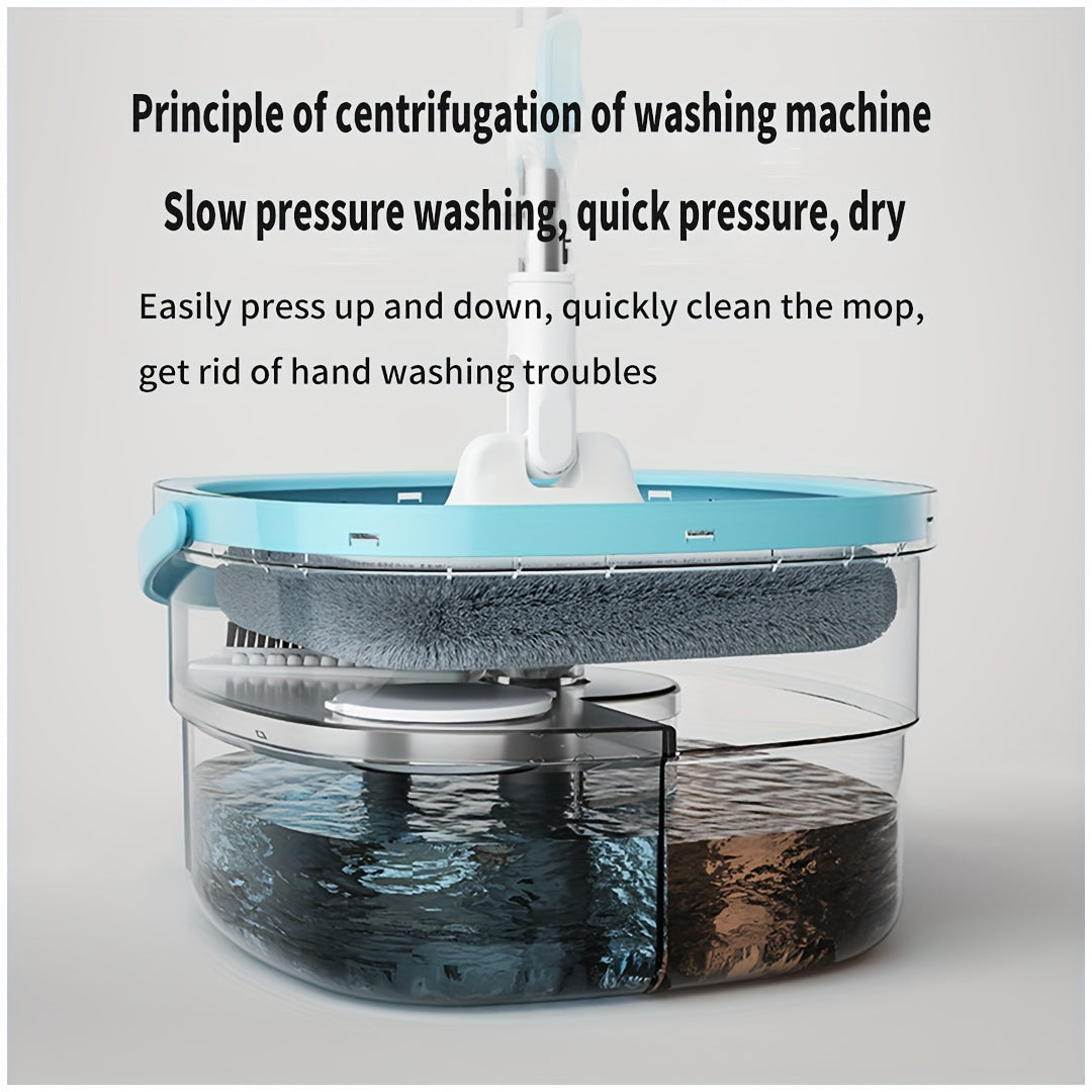 Uyda aylanuvchi mopu va chelak to'plami - Qo'l bilan tozalashsiz yuvish, quruq va nam foydalanish - Uy, oshxona, hammom pollari uchun mukammal - Chang mop va tozalash asboblarini o'z ichiga oladi - Maktabga qaytish tozalash materiallari uchun ideal.