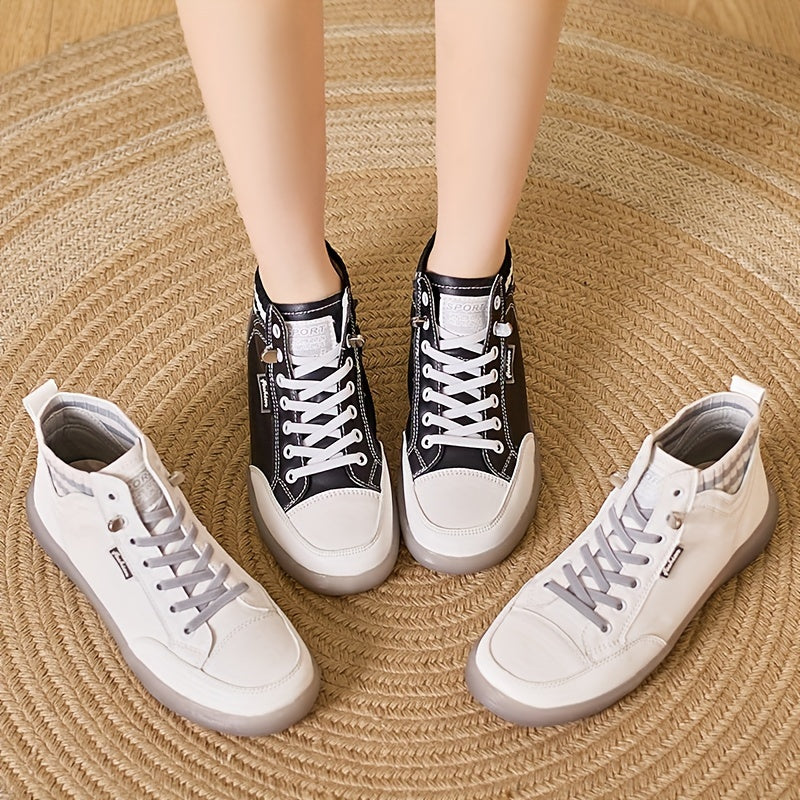 Women's Solid Color Casual Slip-On Platform Boots with Soft Sole