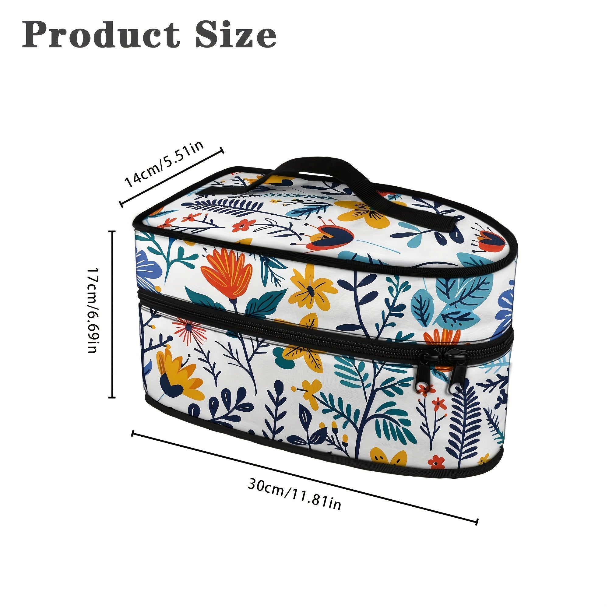 Bolsa de planchar con diseño floral y mariposa, con asa superior y doble cremallera para almacenamiento de viaje