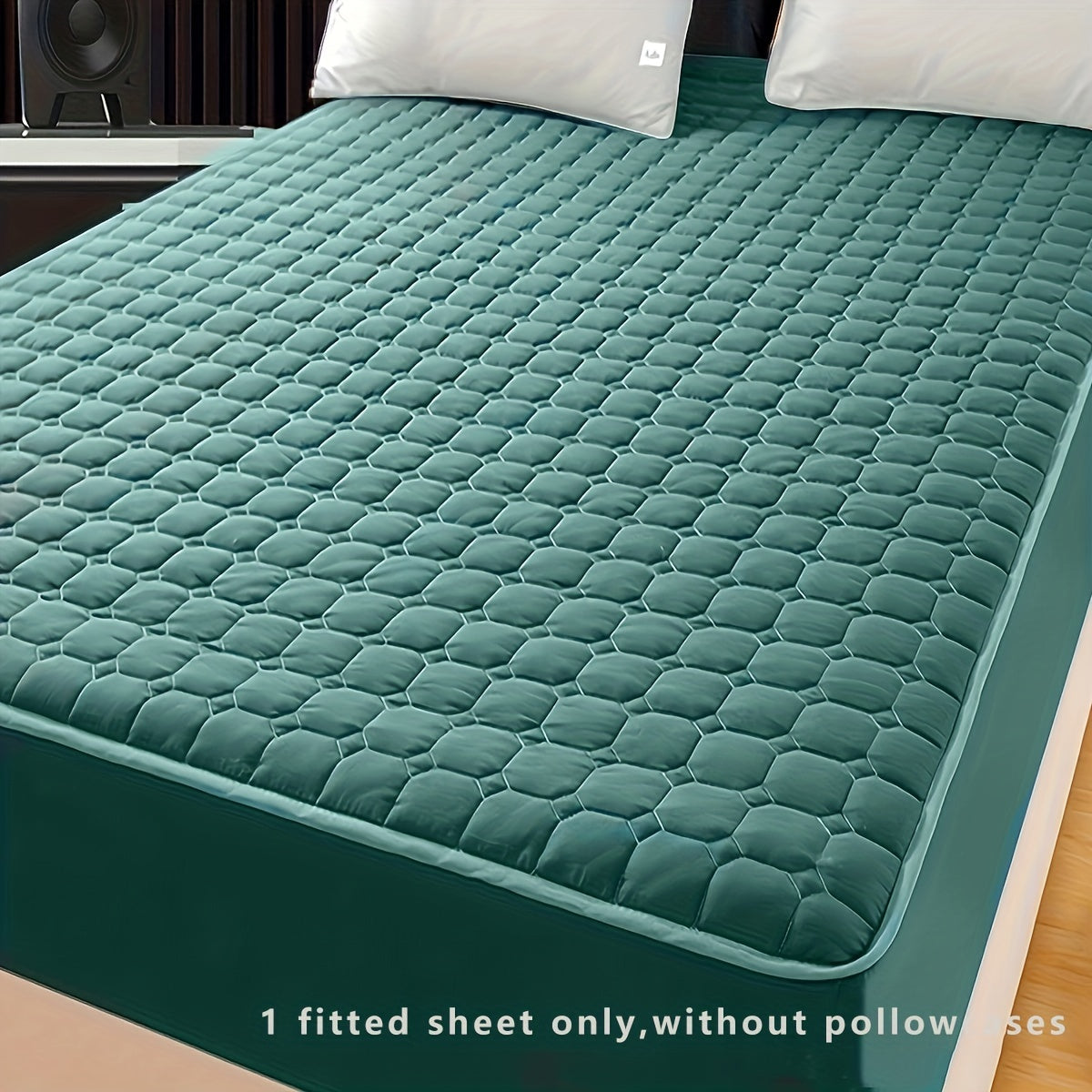 Solid Color Fitted Sheet Thickened Soft Comfortable Deep Pocket Bed Sheet for Bedroom or Guest Room