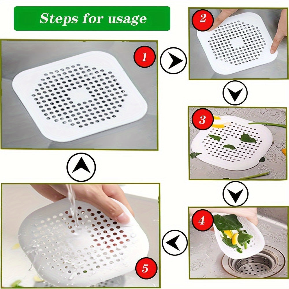 Protectores de drenaje de silicona con ventosas para lavabos de baño y cocina, set de 2