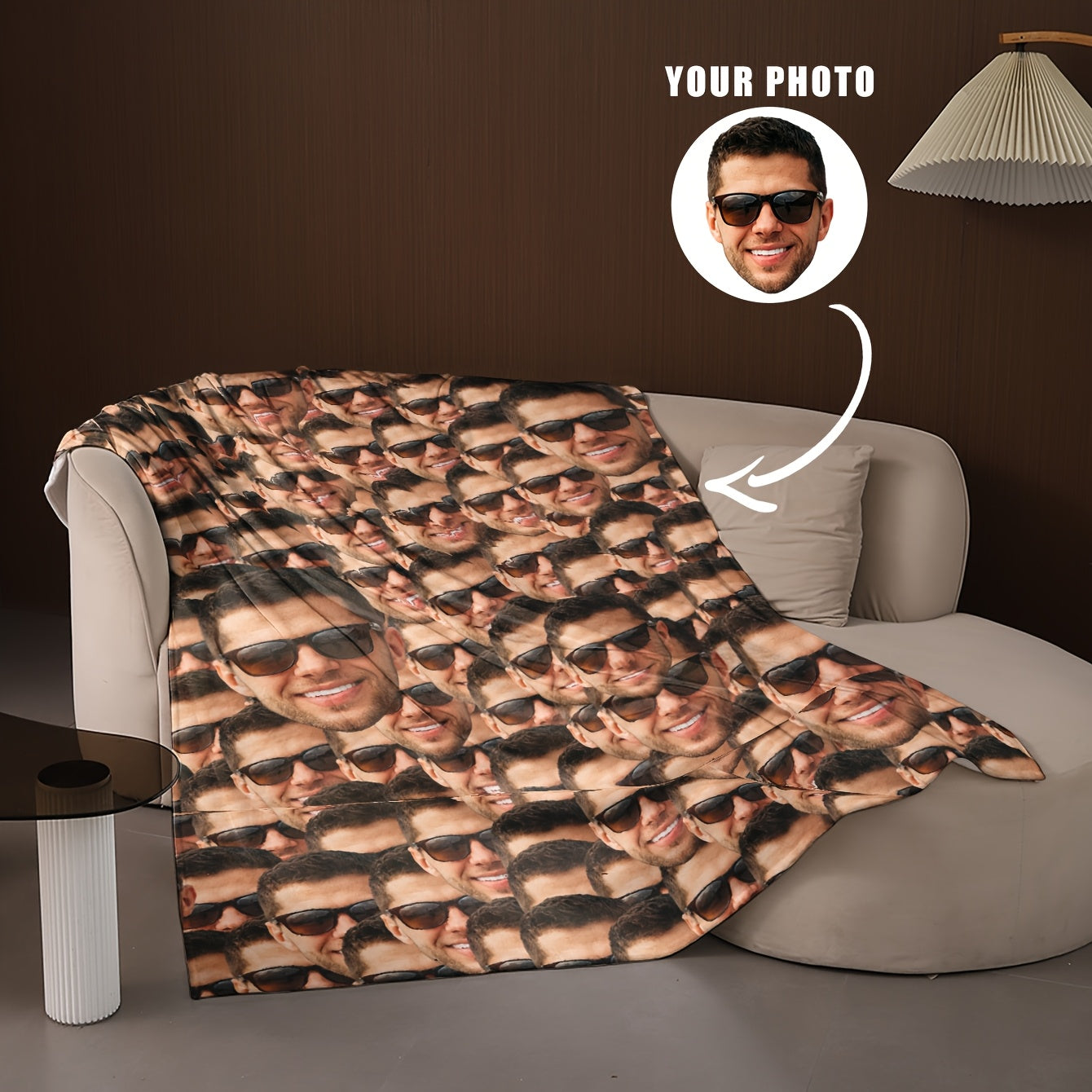 Shaxsiylashtirilgan foto plash va flanel yostiq, quchoqlash uchun yumshoq, issiq sovg'a