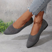 Women's Solid Color Knitted Pointed Toe Flats Comfortable Shoes