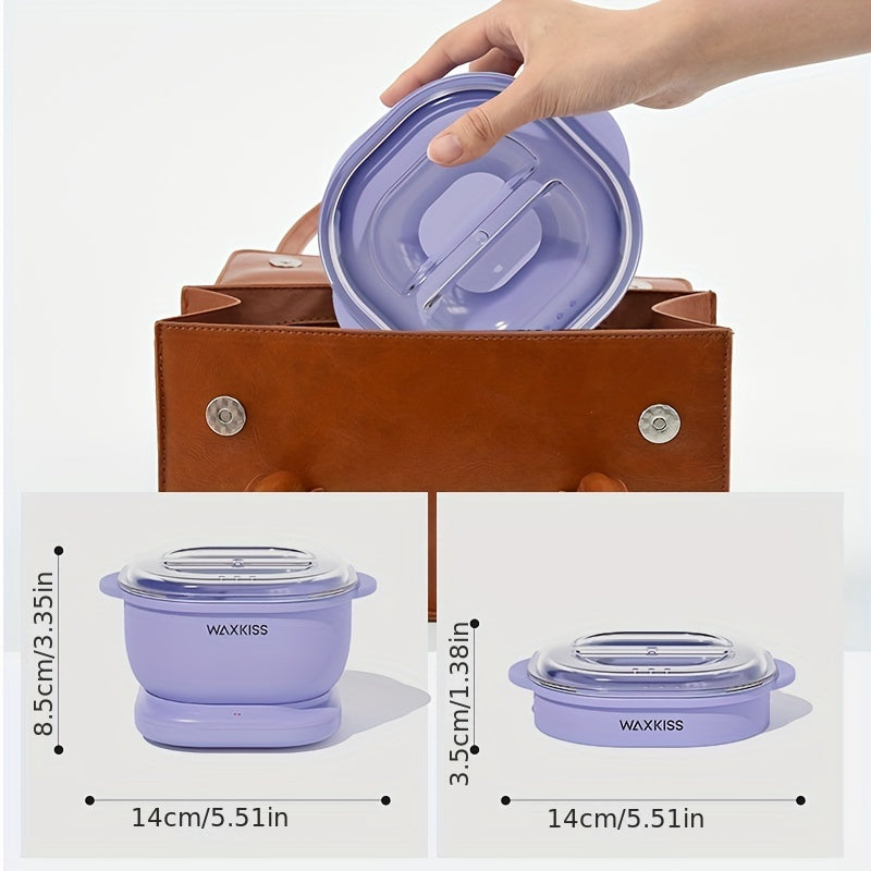 Purple Silicone Wax Warmer Kit 500ml with Hard Wax Beads and Wooden Sticks for Hair Removal