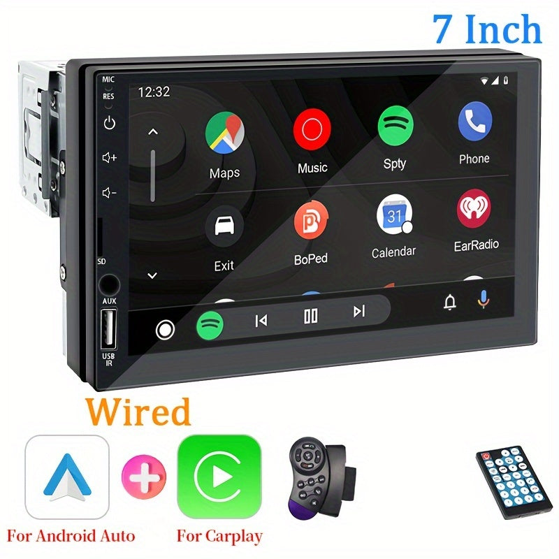 Universal Car Audio Receiver with 7-Inch Touch Screen GPS Navigation Wireless Connectivity