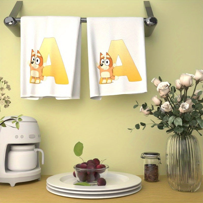 Cartoon Alphabet Kitchen Towels Set 2, Colorful, 45.72x66.04 cm for Kids