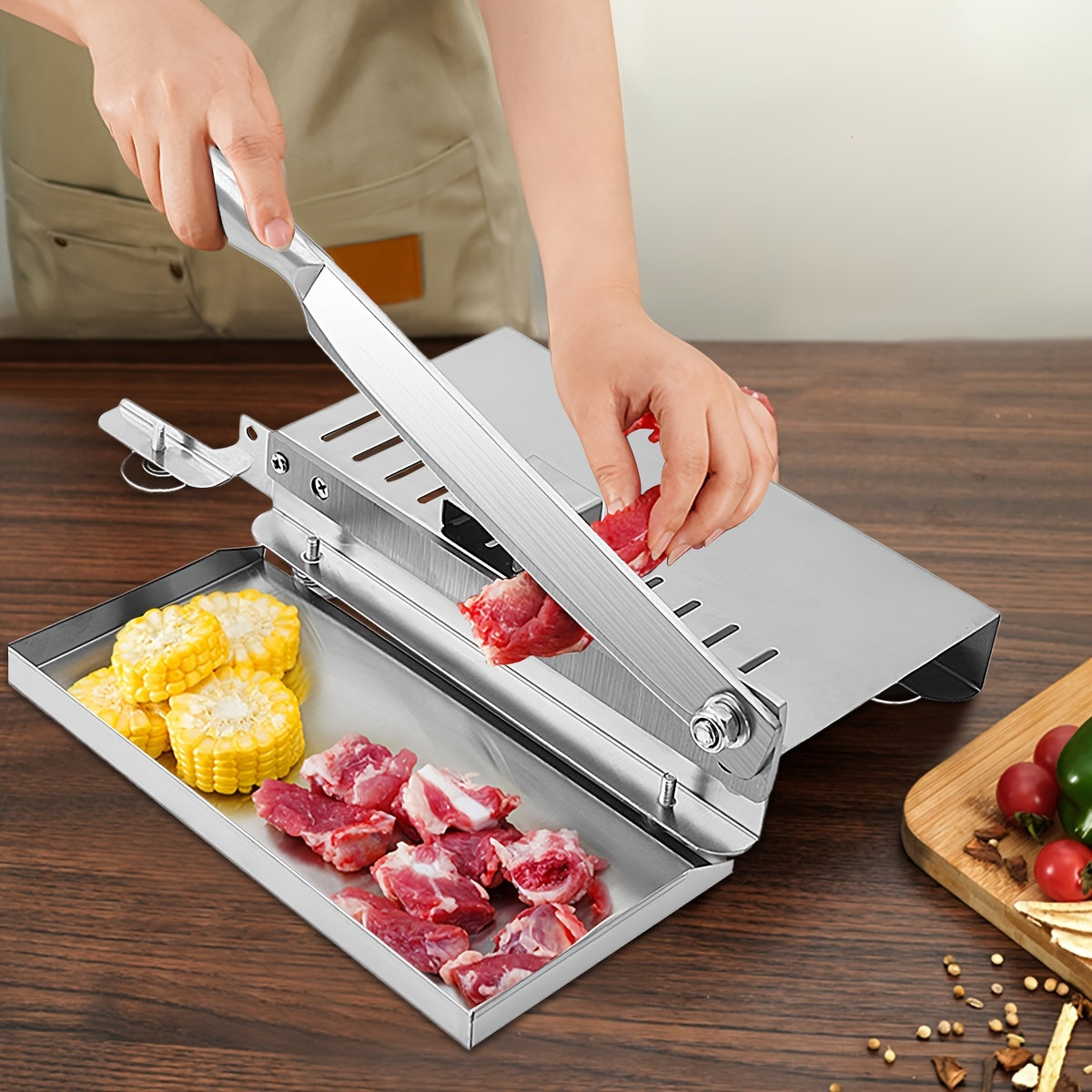 Stainless Steel Kitchen Slicer for Fruits Vegetables Meats Steak Lamb Beef