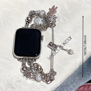 Smartwatch Band for Apple Watch Series 1-9 SE Ultra Copper Pink Beads Floral Water-Resistant Outdoor