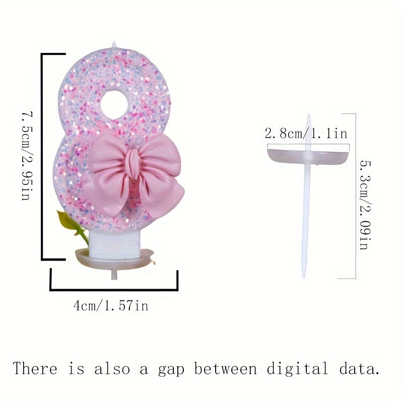 Pink Number 0-9 Birthday Candle for Girl's Cake Decorations