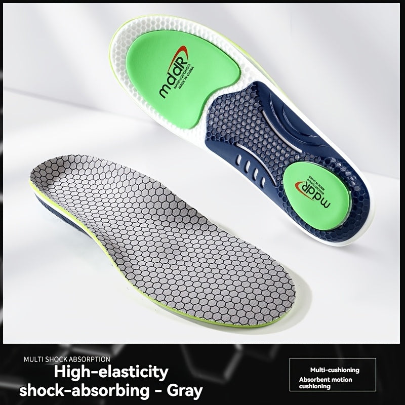 Unisex TPU Arch Support Insoles Breathable Shock Absorbing Cushioned Green Blue