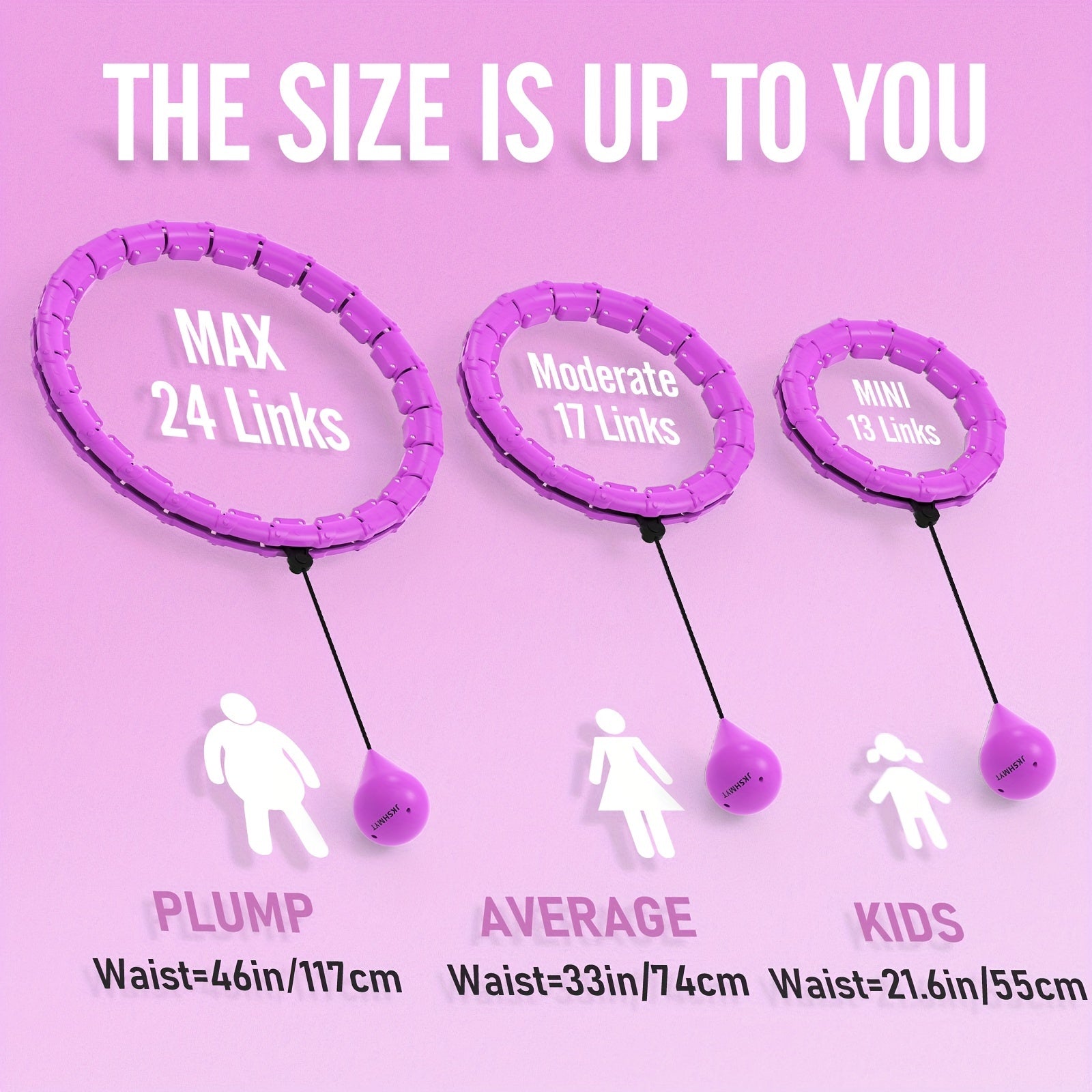 24-Section Detachable Fitness Hoop 47In/120cm Pilates Exercise Ring for Weight Loss and Slim Waist