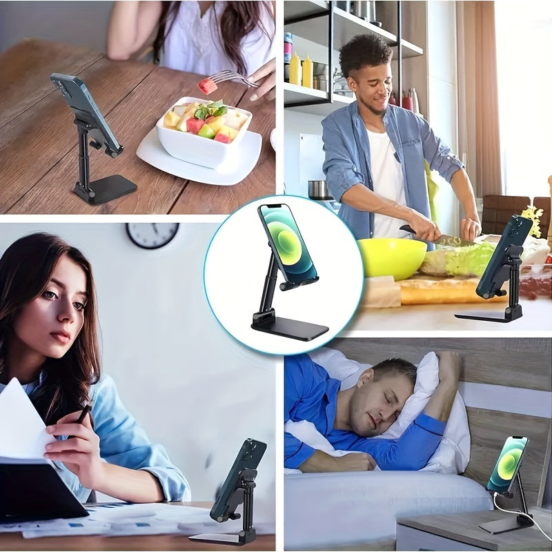 Adjustable Foldable Phone Stand for 10.16-20.32cm Devices with Height and Angle Adjustment
