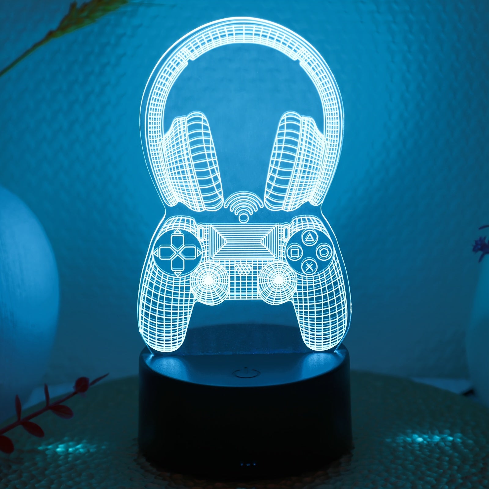 3D Night Light with Seven-Color Game Headset Handle for Bedroom and Game Room