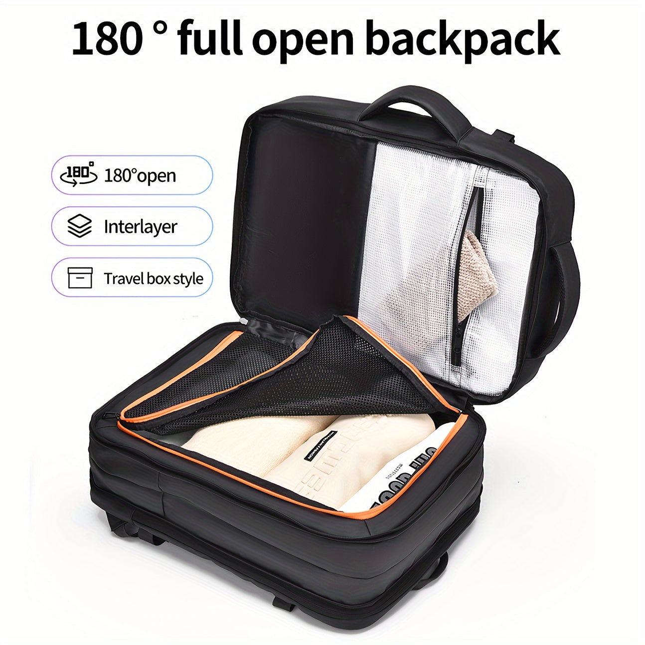 Unisex Nylon Backpack for Travel and Business with Laptop Pocket and Trolley Sleeve