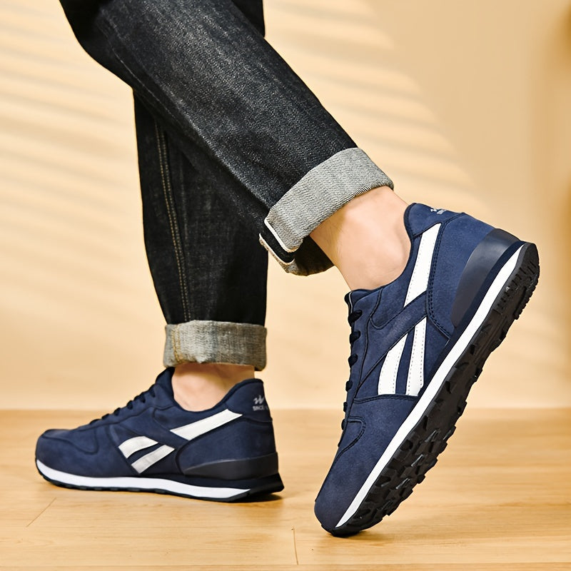 Men's Casual Non-Slip Lace-Up Sneakers for Outdoor Jogging and Walking