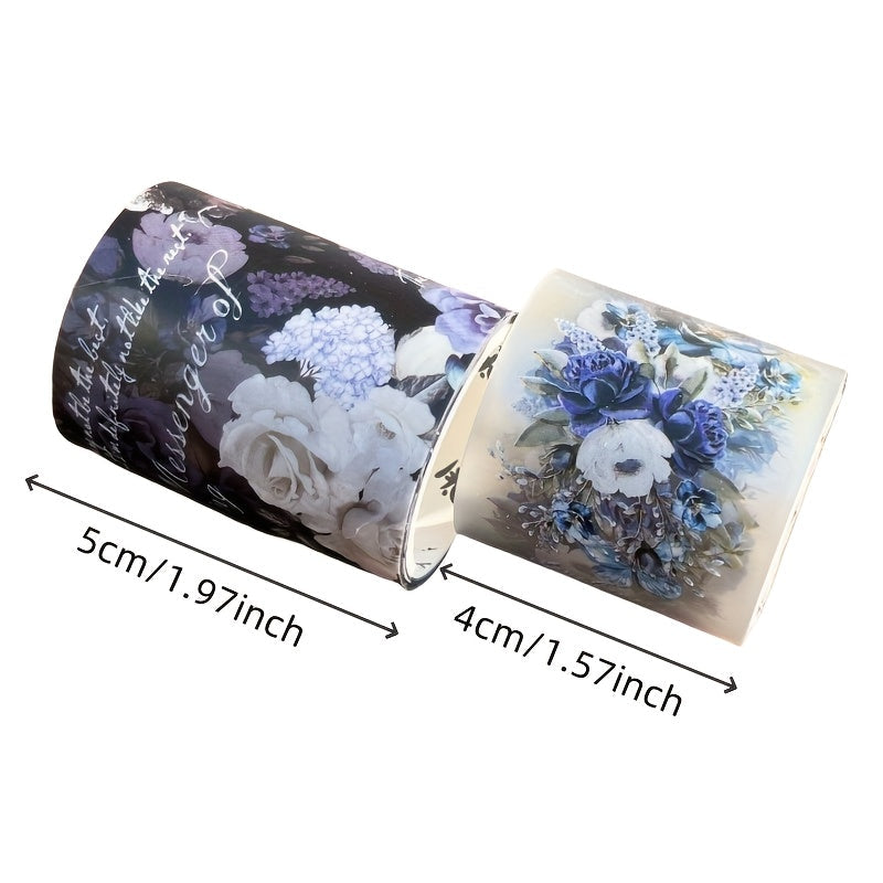 Set of 2 Retro PET Tape Storage Boxes with Floral and Word Designs