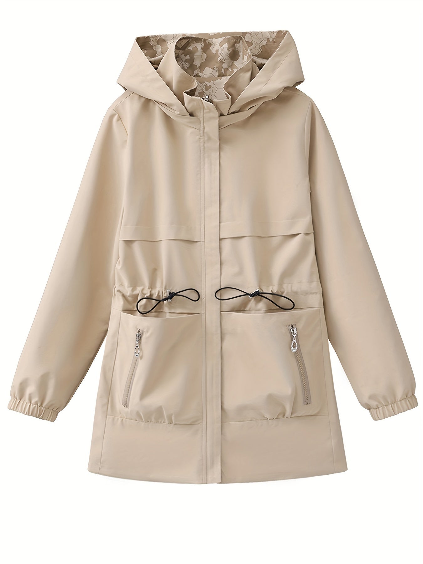 Women's Reversible Hooded Jacket Waterproof Windproof Polyester Spring Autumn Casual Lightweight