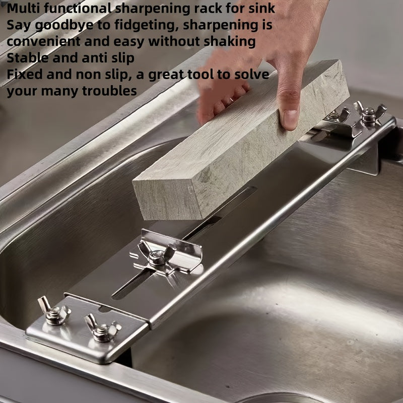 Moslashuvchan zanglamaydigan po'latdan yasalgan oshxona pichog'ini qattiqlash uchun rack, 2 ta, sinkga o'rnatiladi, sirpanmaydigan