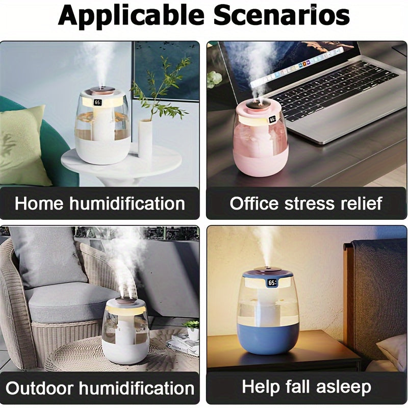 Large Mist Humidifier with USB Power for Bedroom and Desk Use