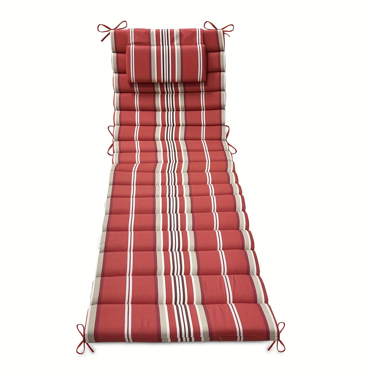 Outdoor Lounge Cushion Dark Blue 182.88cm x 53.34cm with Headrest and Straps for Patio Pool Chairs