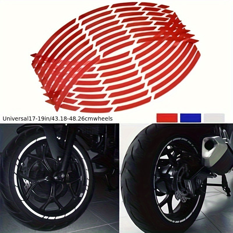 Yorug‘lik qaytaruvchi velosiped g‘ildirak stikerlari, suv o'tkazmaydigan rim lentalari, 17 va 18 dyuymli mototsikllar, avtomobillar uchun