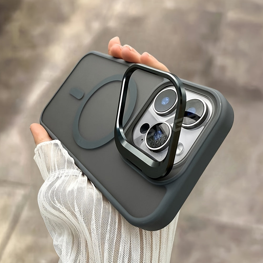 Luxury Matte Acrylic Magnetic Phone Case for iPhone Wireless Charging Shockproof Cover