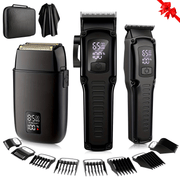 Set of 3 professional electric hair clippers with strong power and 3-in-1 functionality