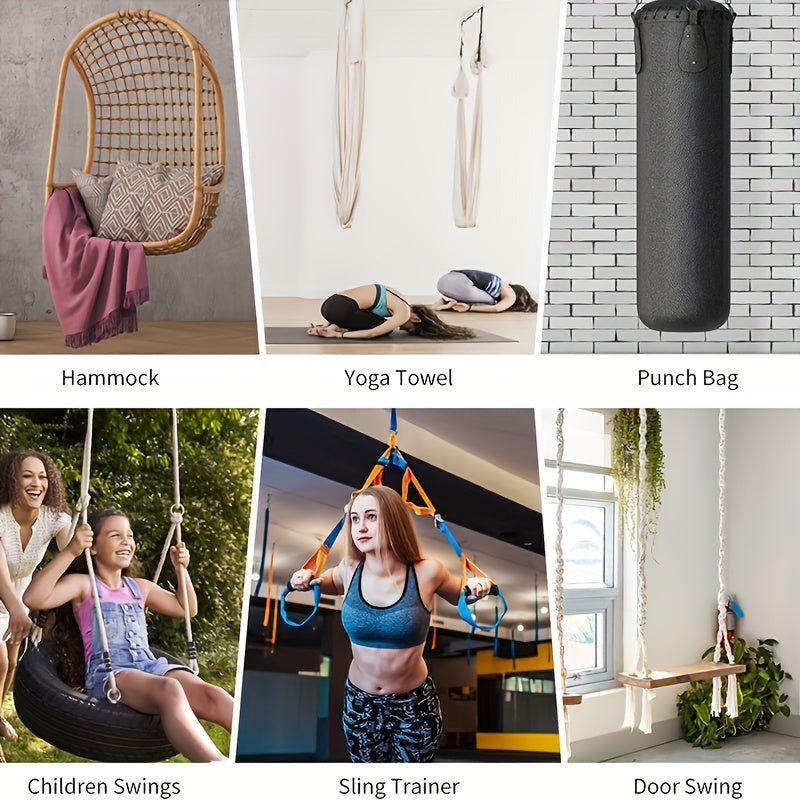 5-ta dona zang'arsiz po'latdan yasalgan osma to'plami, zang'insiq tutqichlar bilan, tavan montaji uchun, hamak va osma uchun asbob-uskunalar