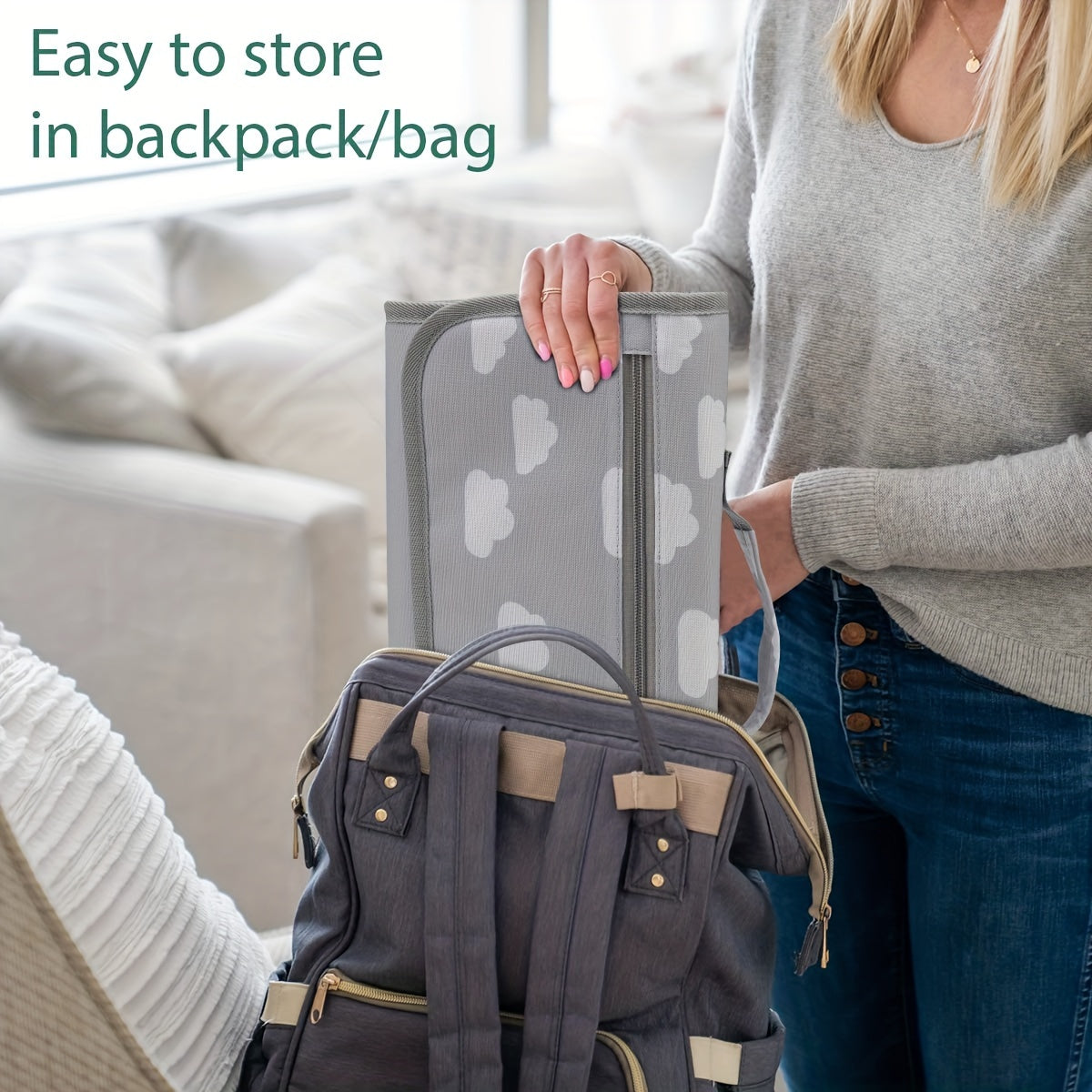 Waterproof Baby Changing Pad and Portable Diaper Bag for Outdoor Use