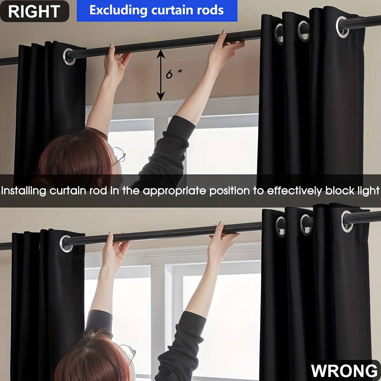 Blackout Curtain Thick Grommet Top Energy-Efficient Light-Blocking Polyester for Living Room Bedroom Balcony