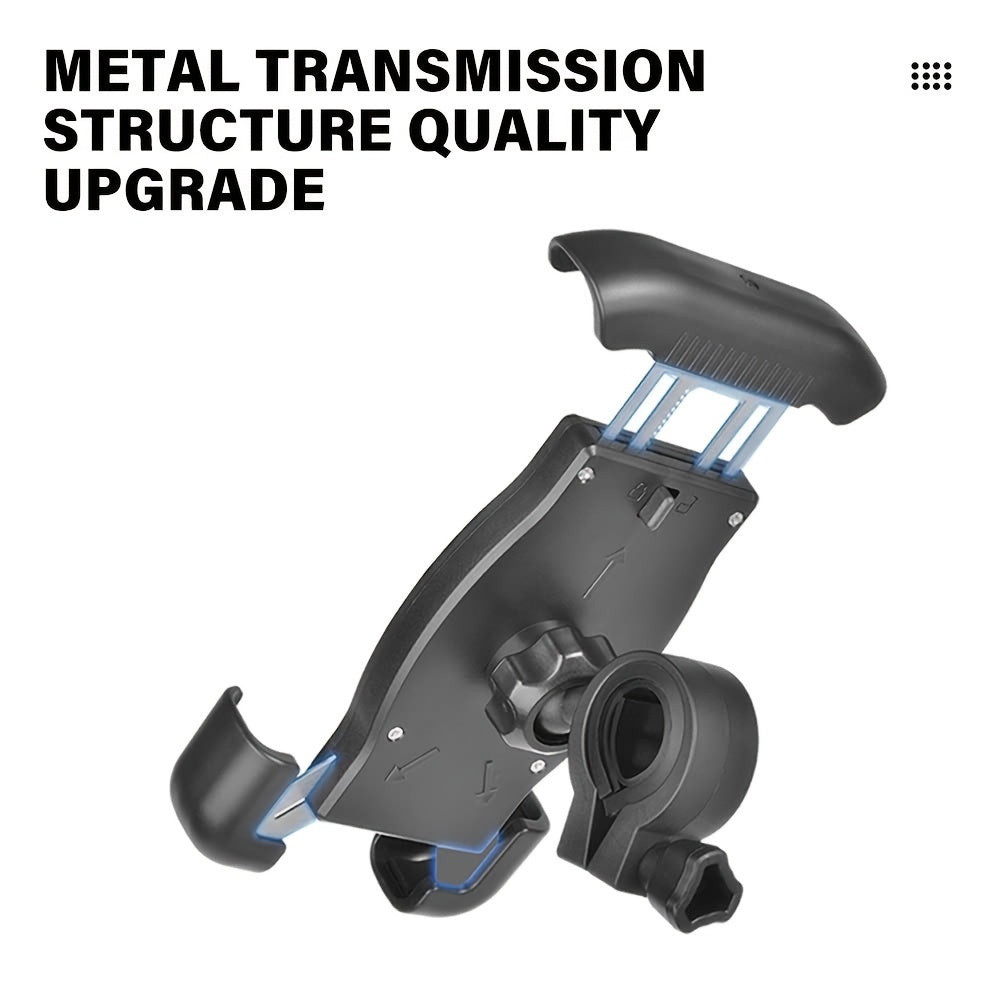 Universal Adjustable Bike Motorcycle Phone Mount Durable ABS Handlebar Clamp for 11.94-17.27cm Smartphones