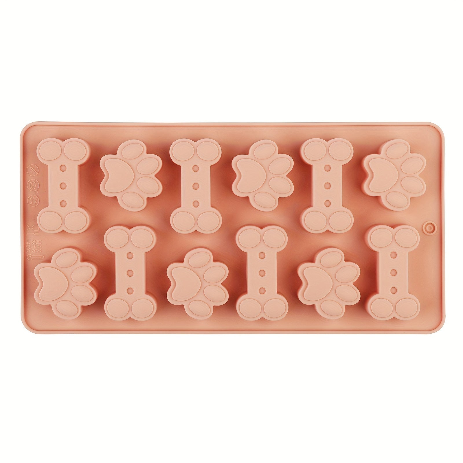 Silicone Dog Treat Mold Non-Stick Flexible Bone Paw Print Pink Blue Gray for Biscuits Ice Cubes Chocolate