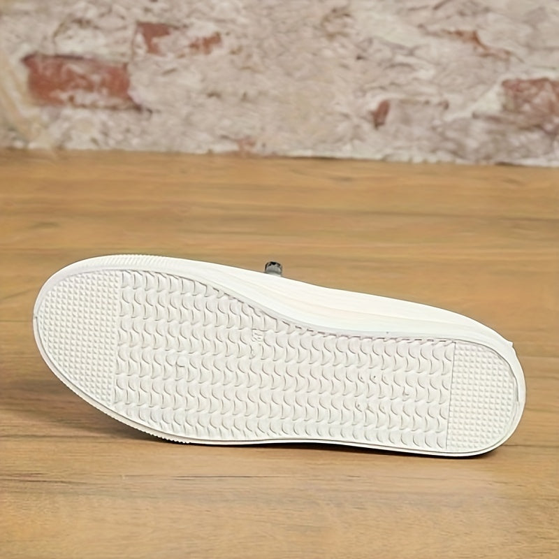 Zapatillas blancas casuales para mujer con suela de materiales sintéticos y tela, para todas las estaciones