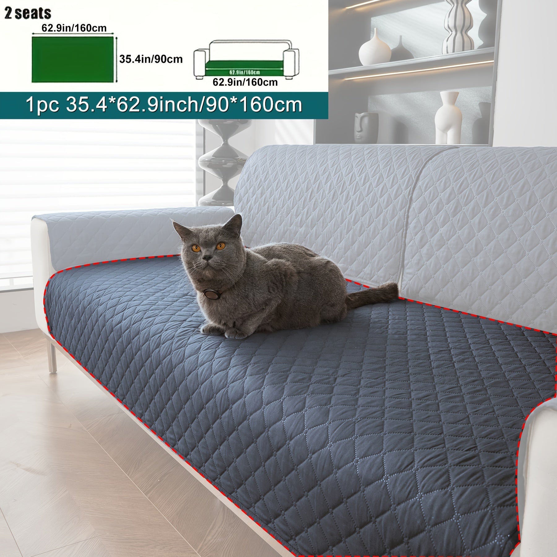 Anti-Slip Sofa Cushion Protector Machine Washable Durable Slip-Resistant Pad