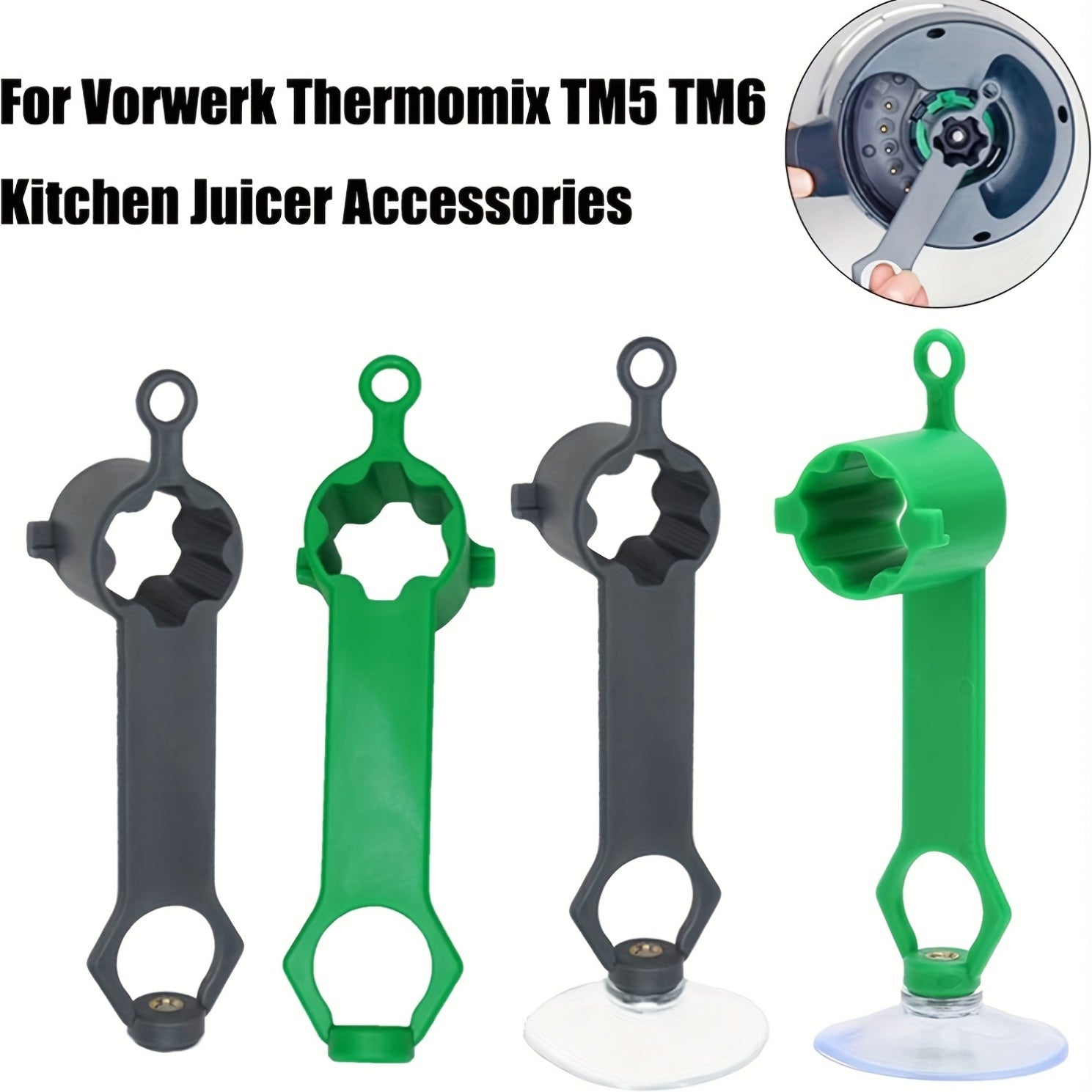 Bu premium rotator asbobi, Thermomix TM5 va TM6 dagi xamir pichog'ini oson olib tashlash uchun mo'ljallangan, vakuum tutqichi bilan. Vorwerk mikser qopqog'lari bilan mos keladi.
