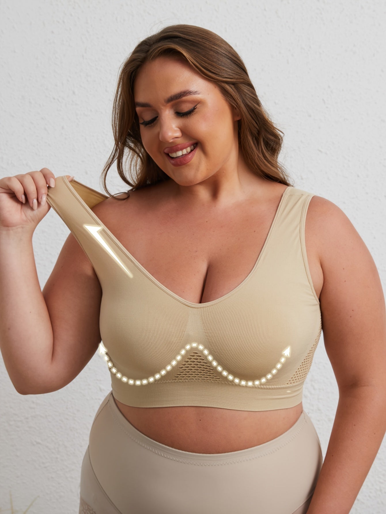 Women's Plus Size Sports Bras Pack of 5 Solid Color Seamless Full Coverage