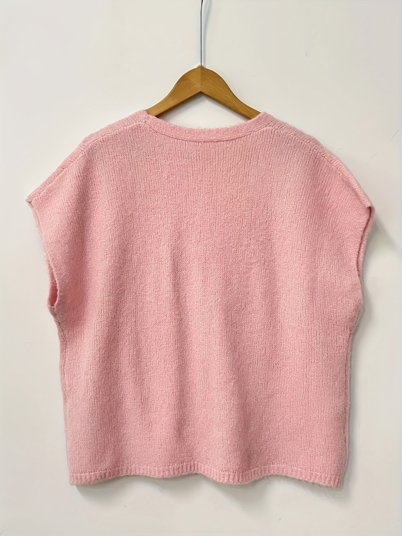 Women's Knit Cardigan Spring Summer Solid Color Button Collarless Polyester