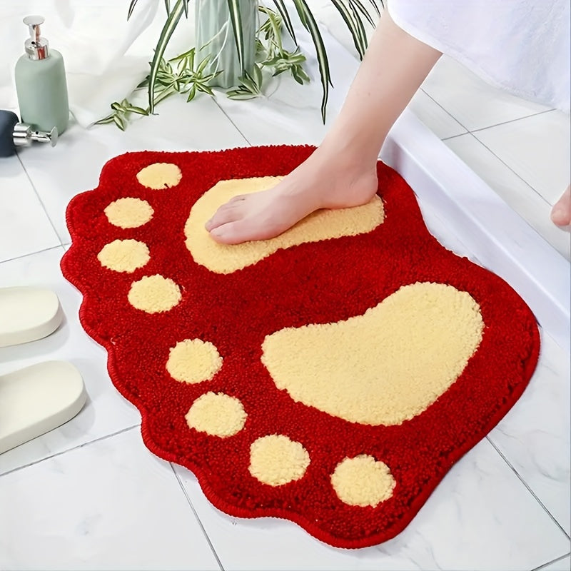 Paw Print Bathroom Floor Mat Absorbent Non-Slip Kitchen Rug for Bathroom Bedroom