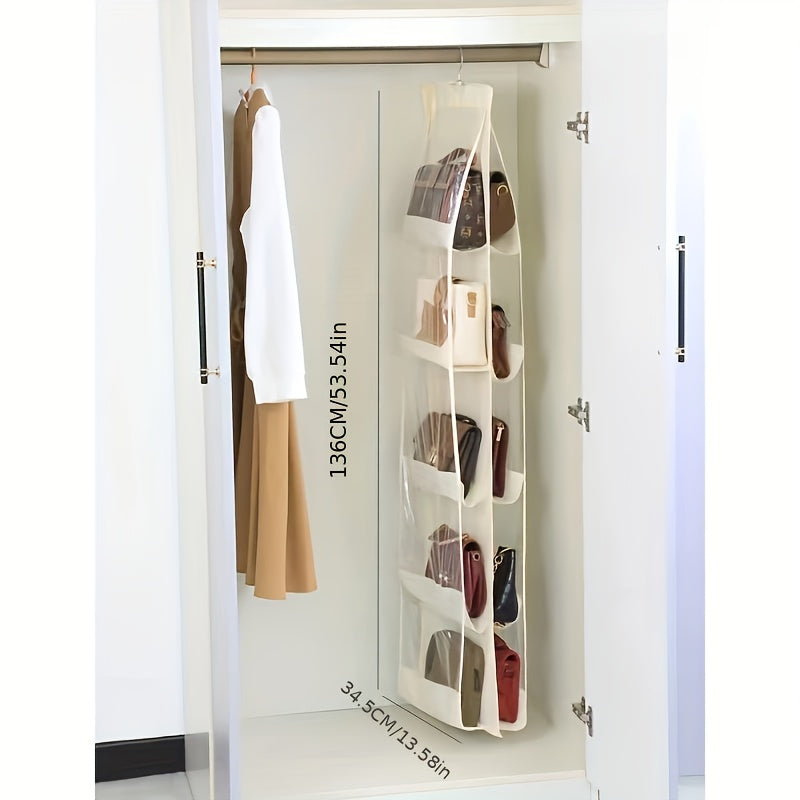 Многоуровневый пылезащитный мешок для хранения одежды на вешалке, из нетканого материала, бежевый