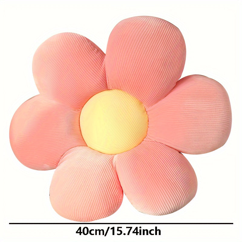Floral Plush Pillow for Office Chair and Car Seat, Cute Doll Design, Home Decor
