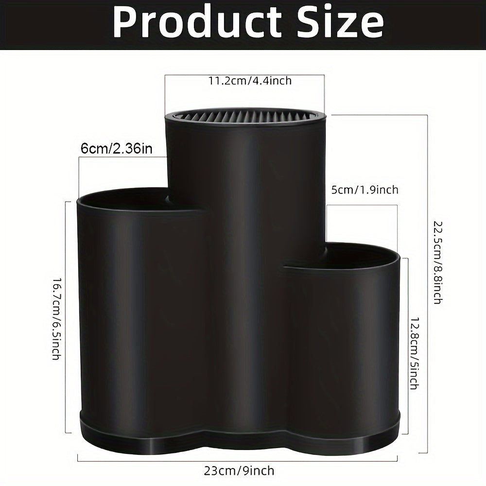 Durable Plastic Knife Block Kitchen Organizer Holds Knives Utensils