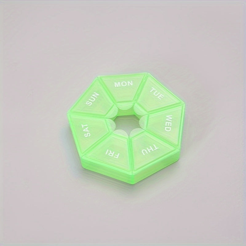 Women's Polypropylene Weekly Pill Organizer Compact 7-Compartment Multi-Color