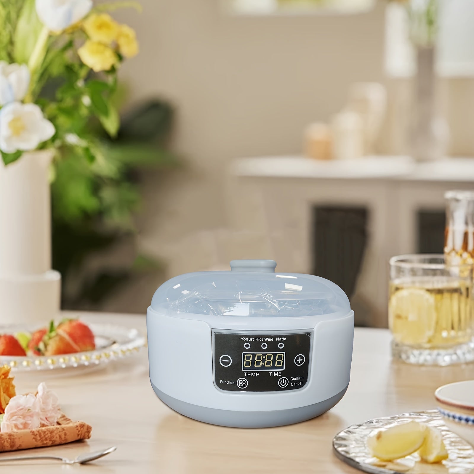 3-in-1 Yogurt Natto tayyorlovchi mikrokompyuter nazorati bilan sozlanadigan taymer bilan yopishmaydigan qavat