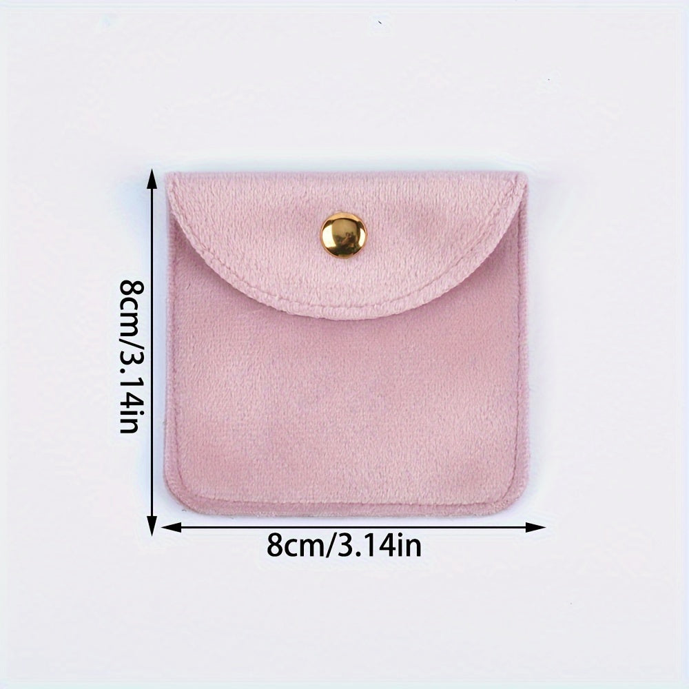 Set of 6 Velvet Jewelry Pouches with Suede Drawstring Bags for Watches Rings Earrings and Accessories